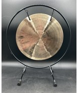 10&quot; Classic Tibetan Nepal Flat Gong With Stand Chakra Sound Healing Bron... - $148.49