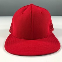 Vintage Trucker Hat Red Boys Youth Size Mesh Back Made In USA New Era Pr... - $10.39