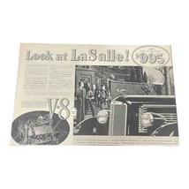 1937 LaSalle automobile Print Ad 2 Pages $995 Cadillac V8 - £8.19 GBP