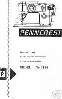 Penncrest 3110 Penney JCPenney Manual Sewing Machine Owner Hard Copy - $12.99