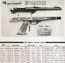 1963 Remington XP-100 Pistol Bullet Reload Table Advertisement Hunters D... - $24.99