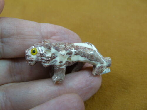 Y-TIG-9 little red white TIGER figurine SOAPSTONE PERU stone carving lov... - $8.59