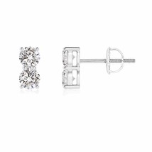 Natural Diamond Two Stone Earrings for Women in 14K Gold (Grade-IJI1I2 , 3.2MM) - £591.11 GBP