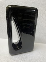 RARE Black Haeger Rectangle Floral Vase Abstract Style With Original Tags - $68.31