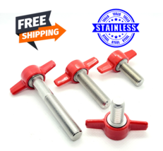 3/8&quot;-24 Thumb Screw Bolts Fine Thread Red Butterfly Tee Wing Knob Grip T Bolt  - £8.85 GBP+