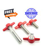 3/8&quot;-24 Thumb Screw T Bolts Fine Thread Red Tee Wing Knob Stainless Stee... - $16.96 CAD+