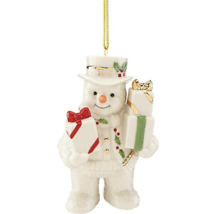 Lenox 2018 Snowman Figurine Ornament Annual Gifts Galore Happy Holly Days NEW - £24.32 GBP