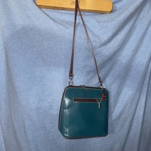 Made in Italy Camera bag crossbody. Genuine Italian Leather. Blue &amp; Brown - £27.53 GBP