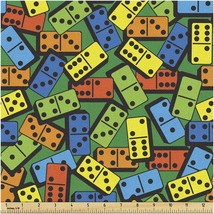 Domino Royale Casino Fabric - Vibrant Creative Design Print - $130.67