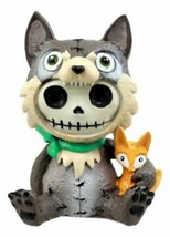 Furrybones Big Bad Wolf Figurine 3.5&quot;H Hooded Wolfgang Costume Skeleton Monster - £11.98 GBP