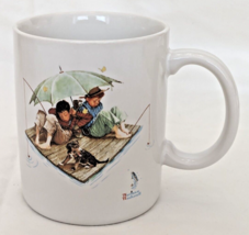 Norman Rockwell Fisherman&#39;s Paradise Coffee Cup Mug 1987 - £11.00 GBP