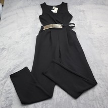 Fashion Magazine Romper Womens S Black Sleeveless Seersucker Belted Pull... - £23.35 GBP