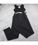 Fashion Magazine Romper Womens S Black Sleeveless Seersucker Belted Pull... - £23.65 GBP