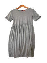 ENVIE DE FRAISES Womens Dress Gray Knit Short Sleeve Mini Crew Neck Size... - £18.78 GBP
