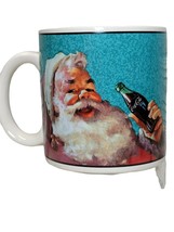 Coca Cola Coke Coffee Cup Santa Claus Christmas Mug Coke Teal Stoneware ... - £10.17 GBP
