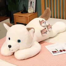 Lying Dog Husky Shiba Inu Plush Stuffed Toy Doll Pillow Home Sofa Bed Decoration - £15.51 GBP