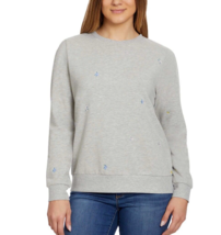 Gloria Vanderbilt Women&#39;s Plus Size 2X Gray Embroidered Flowers Sweatshi... - £7.83 GBP