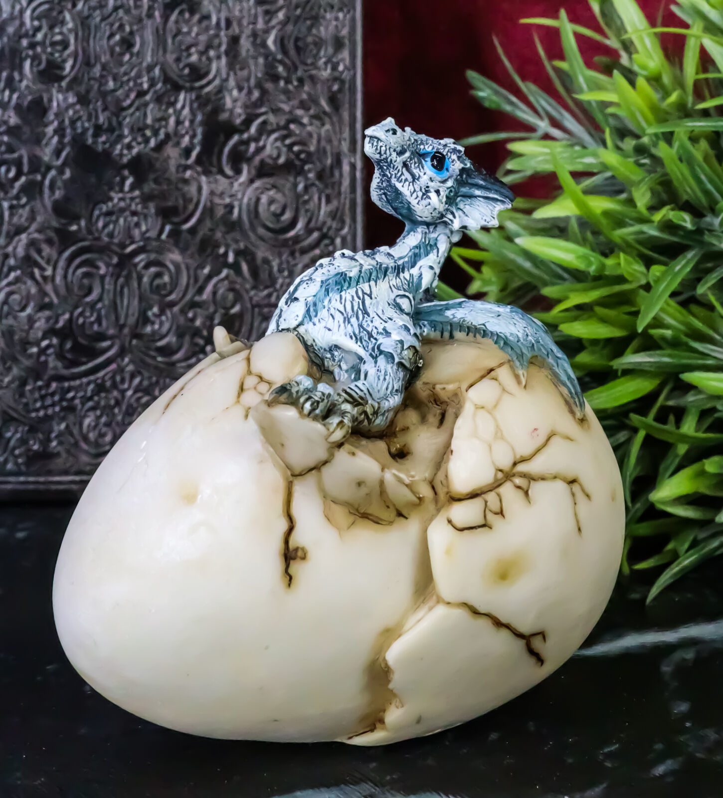 Cold Bifrost Dragon Hatchling Breaking Out Of Egg Shell Figurine Myth &amp; ... - $17.99