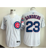 Men&#39;s Chicago Cubs 23 Ryne Sandberg Baseball Js Blue White - $1,201.53 MXN