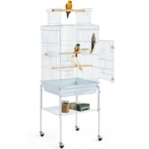 47-Inch Play Open Top Bird Cage For Cockatiel Conure W/ Detachable Rolling Stand - £94.31 GBP