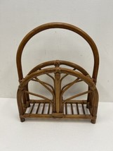 Vintage Bamboo Magazine Rack bentwood rattan stand mid century modern bo... - £23.68 GBP