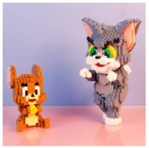 2016-Piece Cute Cat &amp; Mischievous Mouse 3D Mini Brick Building Set - £27.78 GBP