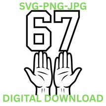 6-7 Hands Six Seven Meme PNG | Funny Viral Internet Trend 67 Hands Digit... - $27.51 MXN