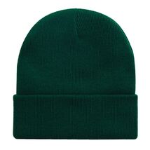 ZOORON Acrylic Knit Cuffed Beanie Hat Unisex Dark Green - $14.36 CAD