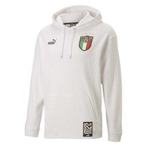 NWT men’s XXL Puma Italia/Italy FIGC pullover hoodie 767136-10 white heather - £40.99 GBP