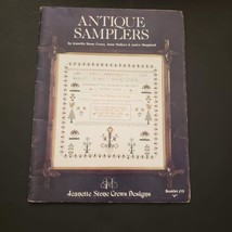 Antique Samplers Embroidery Patterns Jeanette Stone Crews Designs Bookle... - $9.29