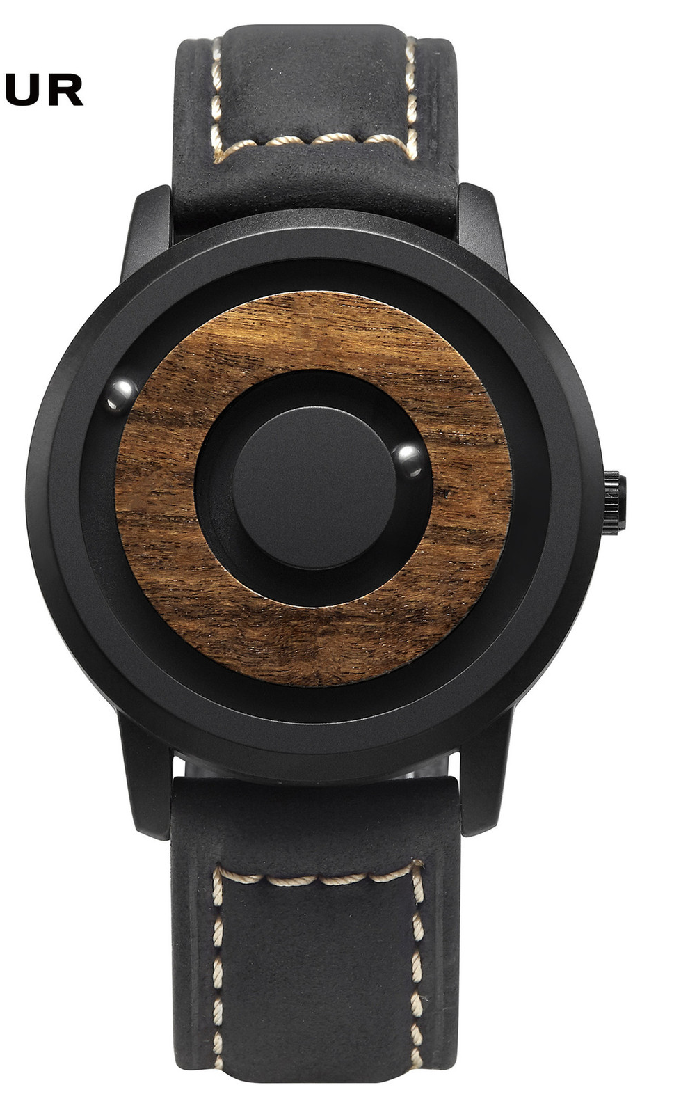 Wooden dial minimalist magnetic steel bead fashion concept watch paralle... - $0.00+