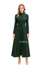 Kate Middleton Inspired Green High Neck Military-style Structured Longli... - $2,945.02 MXN