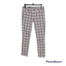 J CREW Size 24 Black White Geometric Print TOOTHPICK Ankle Skinny Jeans - $18.69