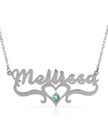Royal Font Genuine Gemstone Ornate Design 14k Solid Gold Custom Name Nec... - $8,078.72 MXN
