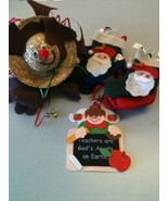 Ready Made Christmas Crafts Lot-Ornaments Are Handmade From Kits-Cute Fe... - £3.93 GBP