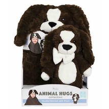 Little Miracles Animal Hugs Plush Brown Dog with Hooded Blanket 2 Piece Set - £33.54 GBP