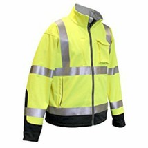 NEW Radians Radwear 3-Layer Water High Visibility Work Jacket NEON GREEN Mens XL - £27.53 GBP