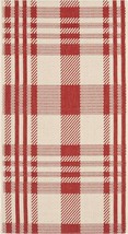 The 2&#39; X 3&#39;7&quot; Red/Bone Cy6201 Plaid Indoor/Outdoor-Waterproof Easy-Cleaning - £29.83 GBP