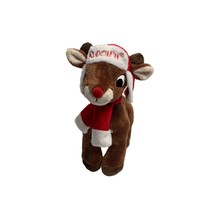 Dan Dee Plush Rudolph Red Nose Reindeer Stuffed Animal Toy Christmas Red Hat Sca - $14.85