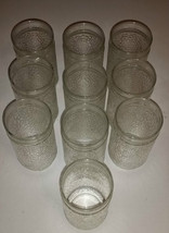 Vintage Set of 10 Dimpled Glass Tumblers / Ice Tea /Water Glasses 14oz - $14.95
