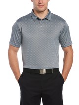 PGA Tour Mens Diamond Jacquard Golf Polo, Gray, Size Large - $24.00
