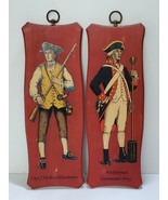 Vintage 1970 Wood Plaque Set of 2 Army Minutemen Artilleryman Yorkraft Rare - $1,316.65 MXN