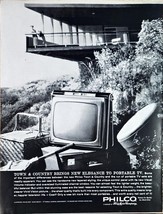 PHILCO TOWN &amp; COUNTRY Elegance To Portable TV&#39;s  1962 Vintage Print Ad - $11.28