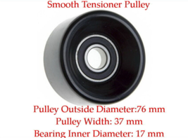 PT449  Smooth Drive Belt Tensioner Pulley OD:76 mm Bearing ID:17mm Width: 37mm - £10.18 GBP