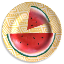 Watermelon Melamine Dessert App Fruit Plates 8.5&quot; Set of 4 Summer Beach ... - £30.18 GBP