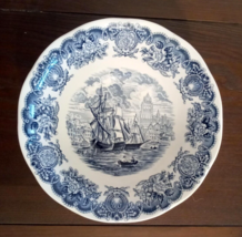 Historical Ports of England 8.5&quot; Large Vegetable Serving Bowl VTG Bristol Ships - £38.14 GBP