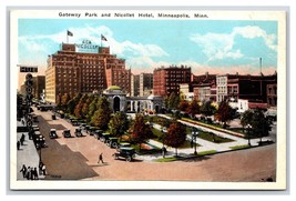 Gateway Park and Nicollet Hotel Minneapolis Minnesota MN UNP WB Postcard W6 - £2.29 GBP