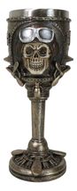 Military Aviator Air Force Pilot Skull With Airplane Propellers Wine Gob... - $33.39 CAD