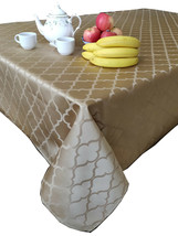Tektrum 60X102&quot; Rectangle Moroccan Flower Tablecloth-Waterproof/Spill Proof-Gold - £19.14 GBP