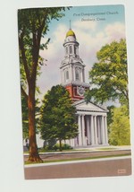 Postcard CT Connecticut Danbury First Congregational Church Shini Color Unused - £3.89 GBP